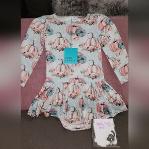 Floral Pumpkin Long Sleeve Baby Dress